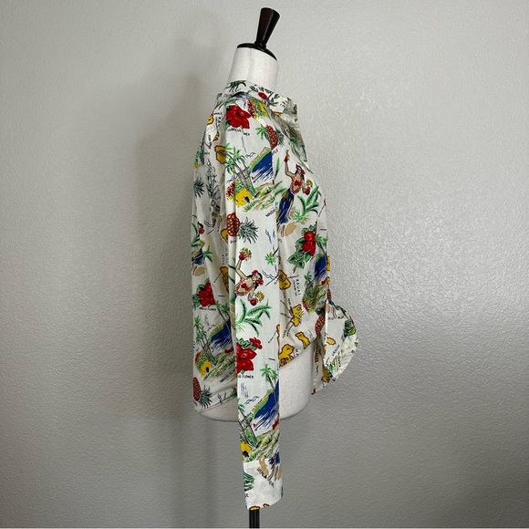 J. Crew Hawaiian 100% Cotton Button Down Long Sleeves Shirt, Sz Medium - Picture 7 of 12